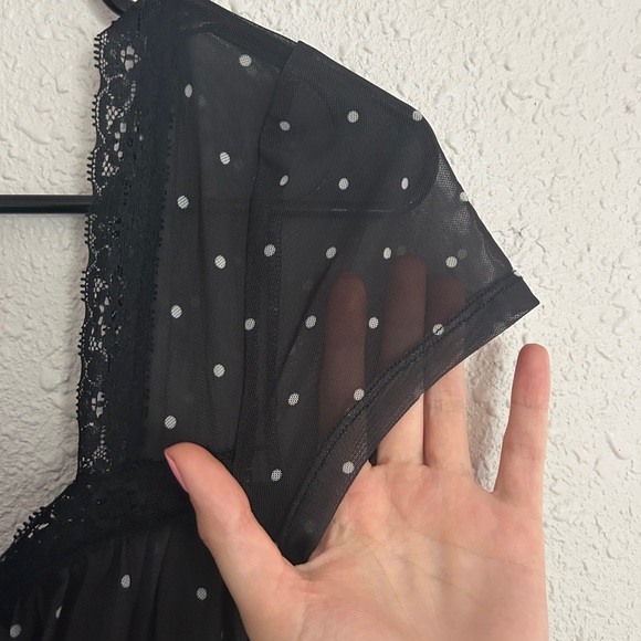 Top Shop NWT Black and White Polka Dot Mini Dress - Picture 4 of 6